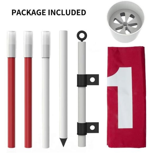 Golf Flagstick 6ft Golf Flag and Cup for Yard Pro Detachable Golf Hole Cup& Flag - Picture 6 of 7